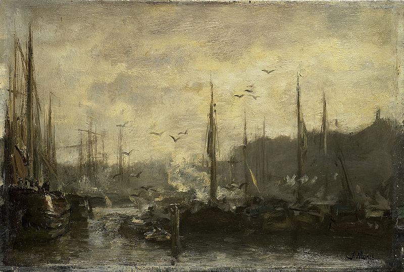 Jacob Maris Harbour View oil painting picture